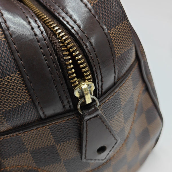 DUOMO Damier Ebene Coated Canvas Brown