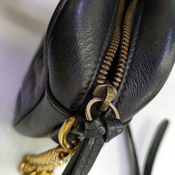 GG Marmont Small Quilted Calfskin Black