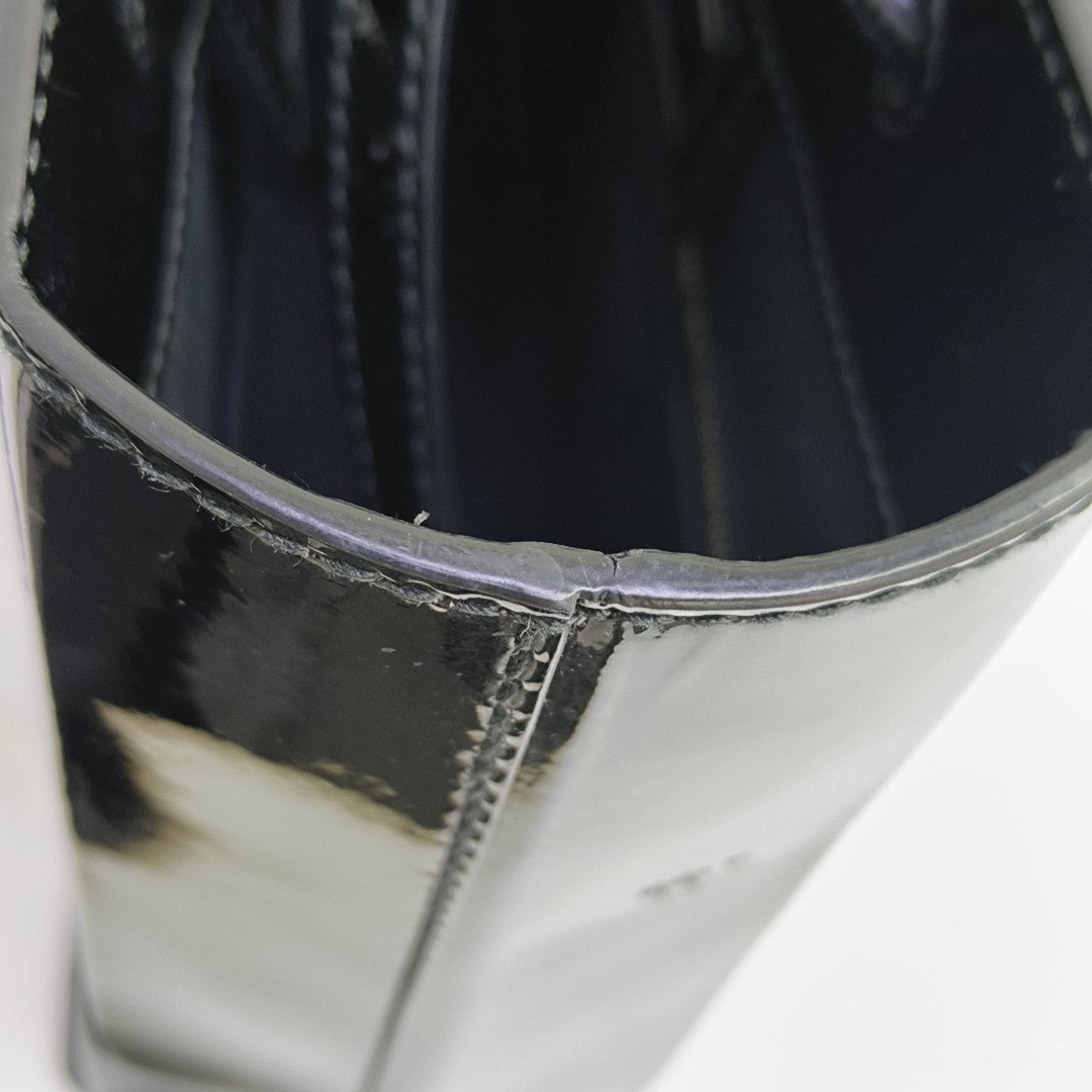 Shopping Bag Super Mini Patent Leather Black