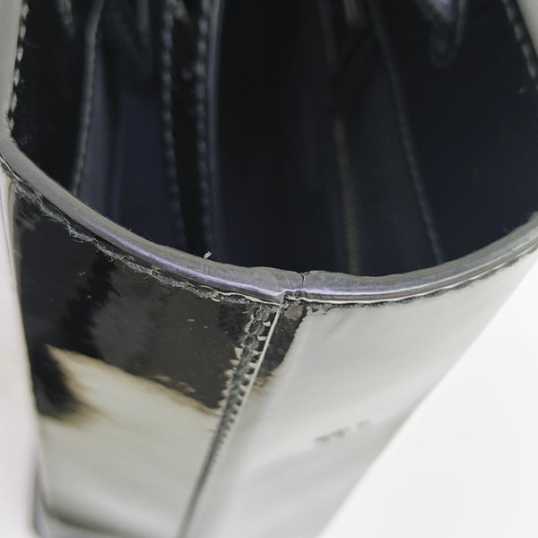 Shopping Bag Super Mini Patent Leather Black