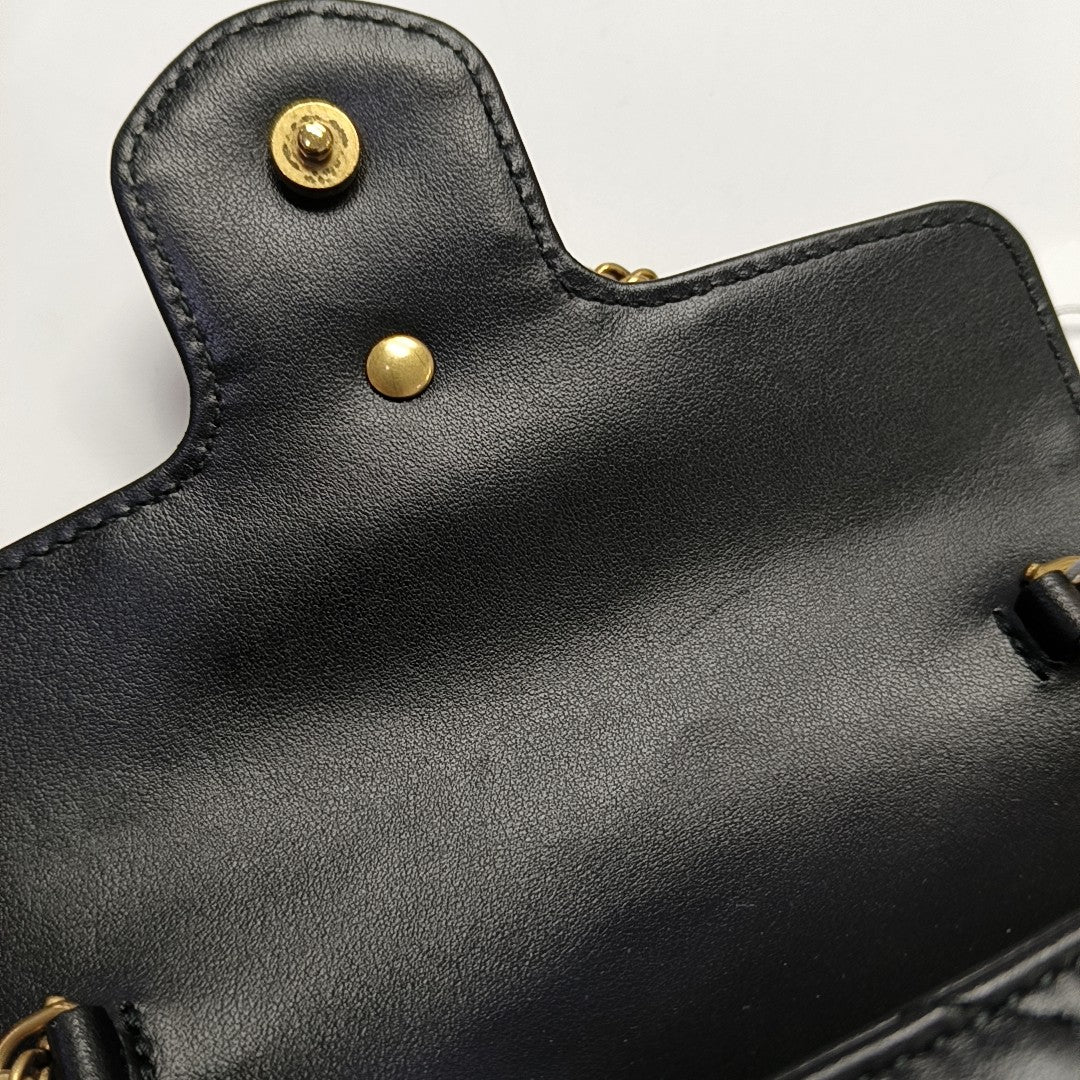 GG Marmont Mini Quilted Calfskin Black
