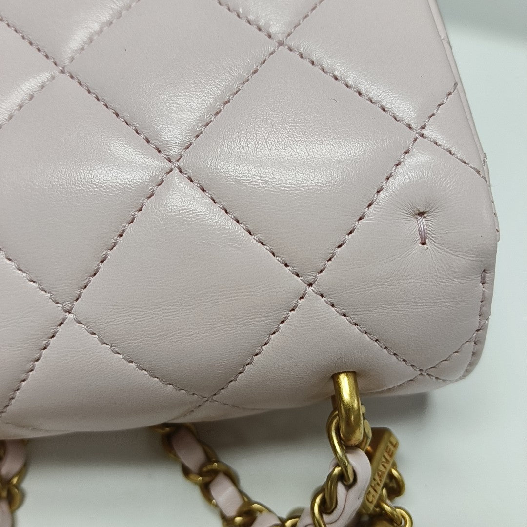 Quilted Lambskin Crossbody Bag Pink