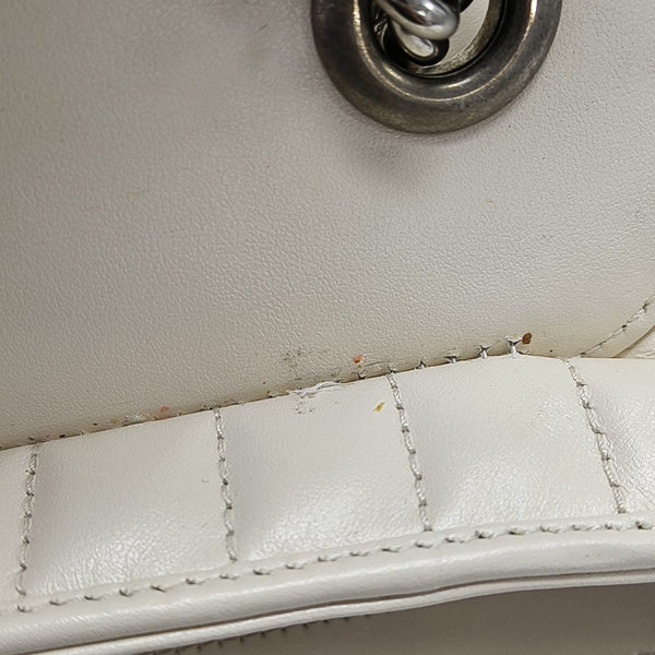 GG Marmont Medium Quilted Calfskin White