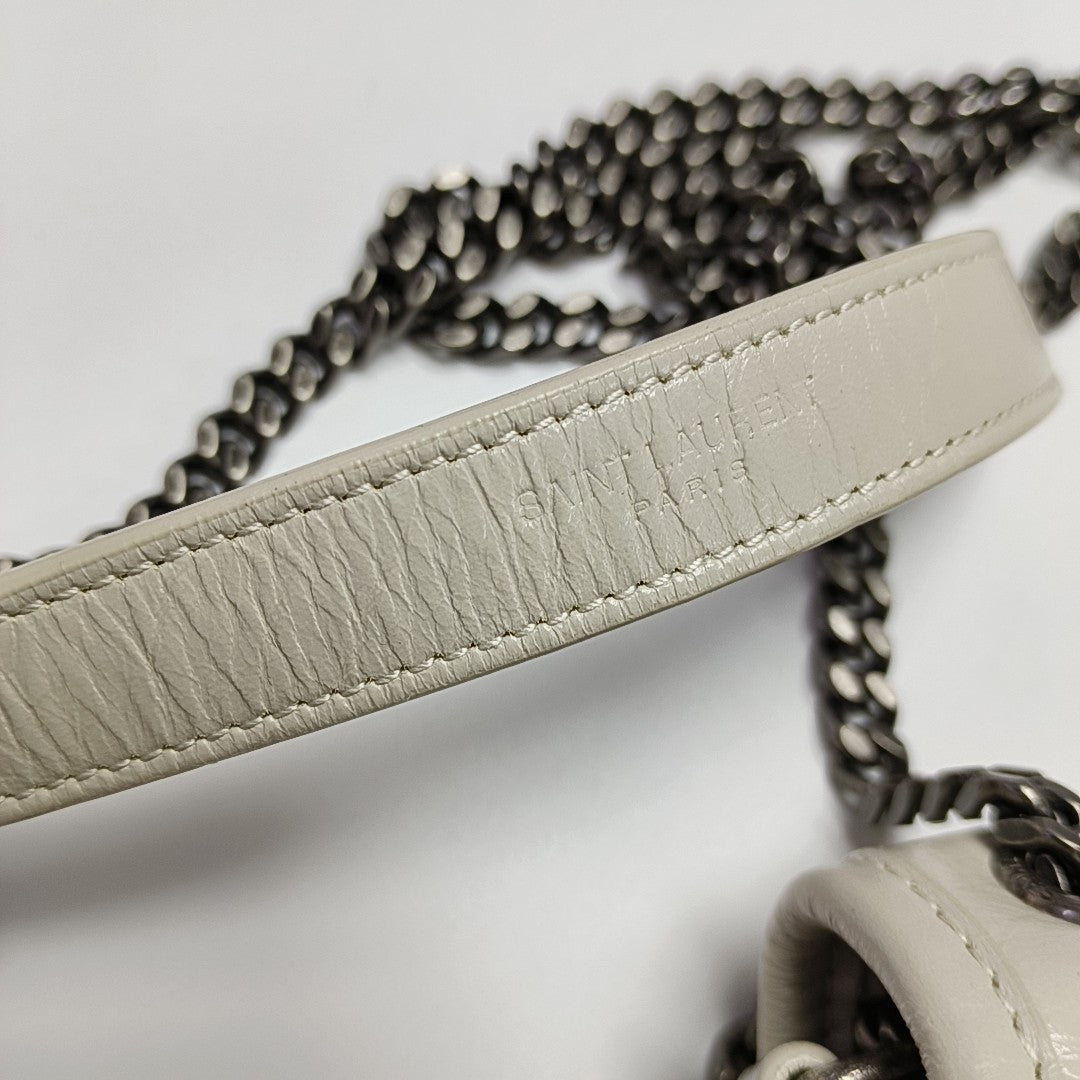NIKI Small Chevron Calfskin White