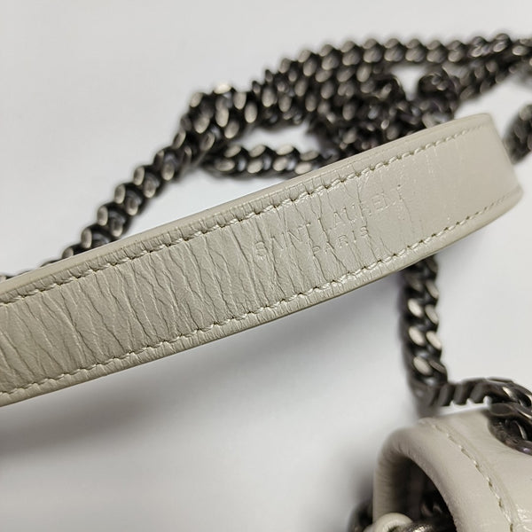 NIKI Small Chevron Calfskin White