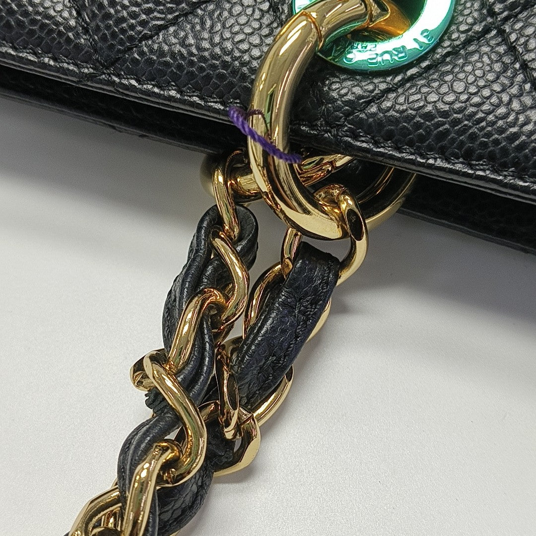 CHANEL GST Large Quilted Grained Calfskin Black