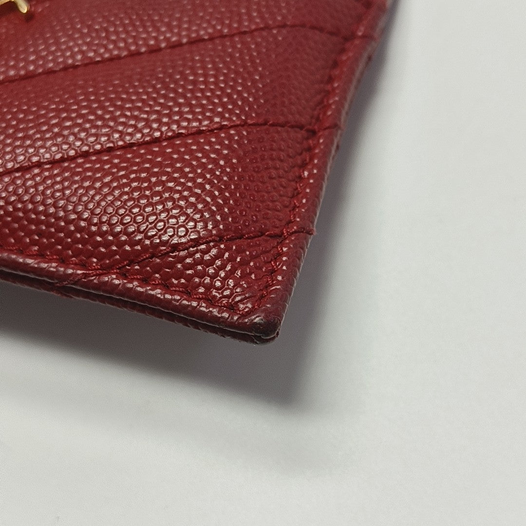 MONOGRAM Quilted Calfskin Red Card Holder