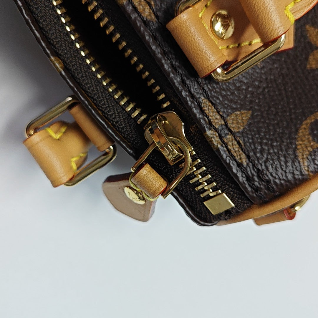 SPEEDY Nano Monogram Coated Canvas Brown