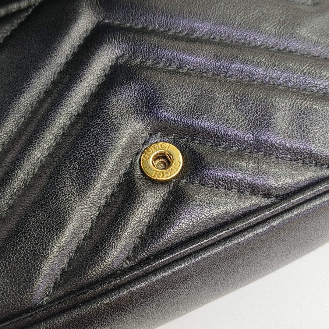 GG Marmont Mini Quilted Calfskin Black