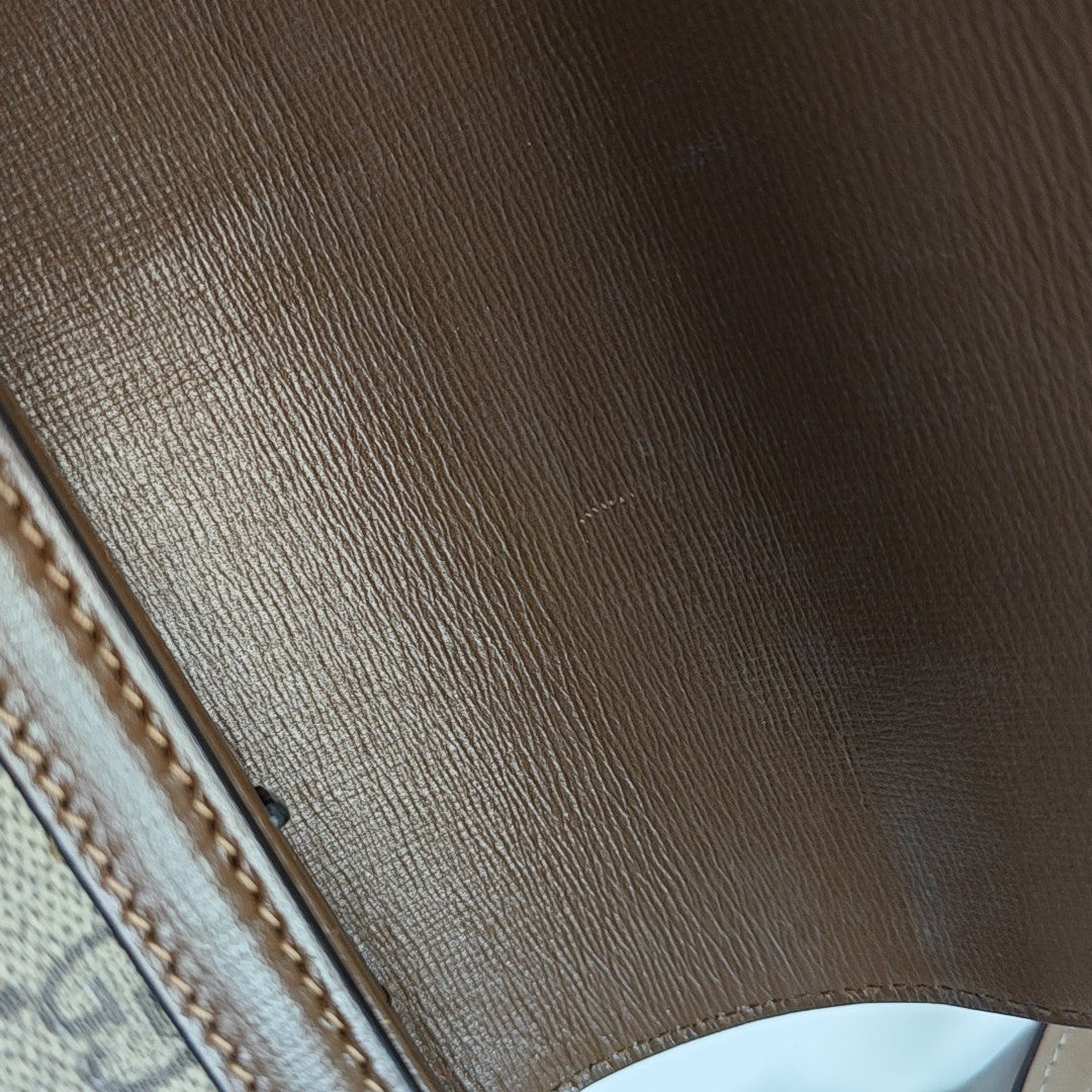 Horsebit 1955 Medium Monogram Coated Canvas Beige