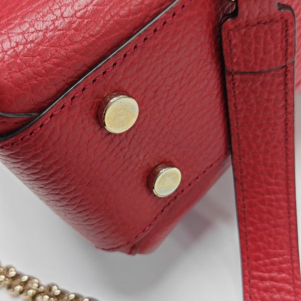 Interlocking G Large Calfskin Red