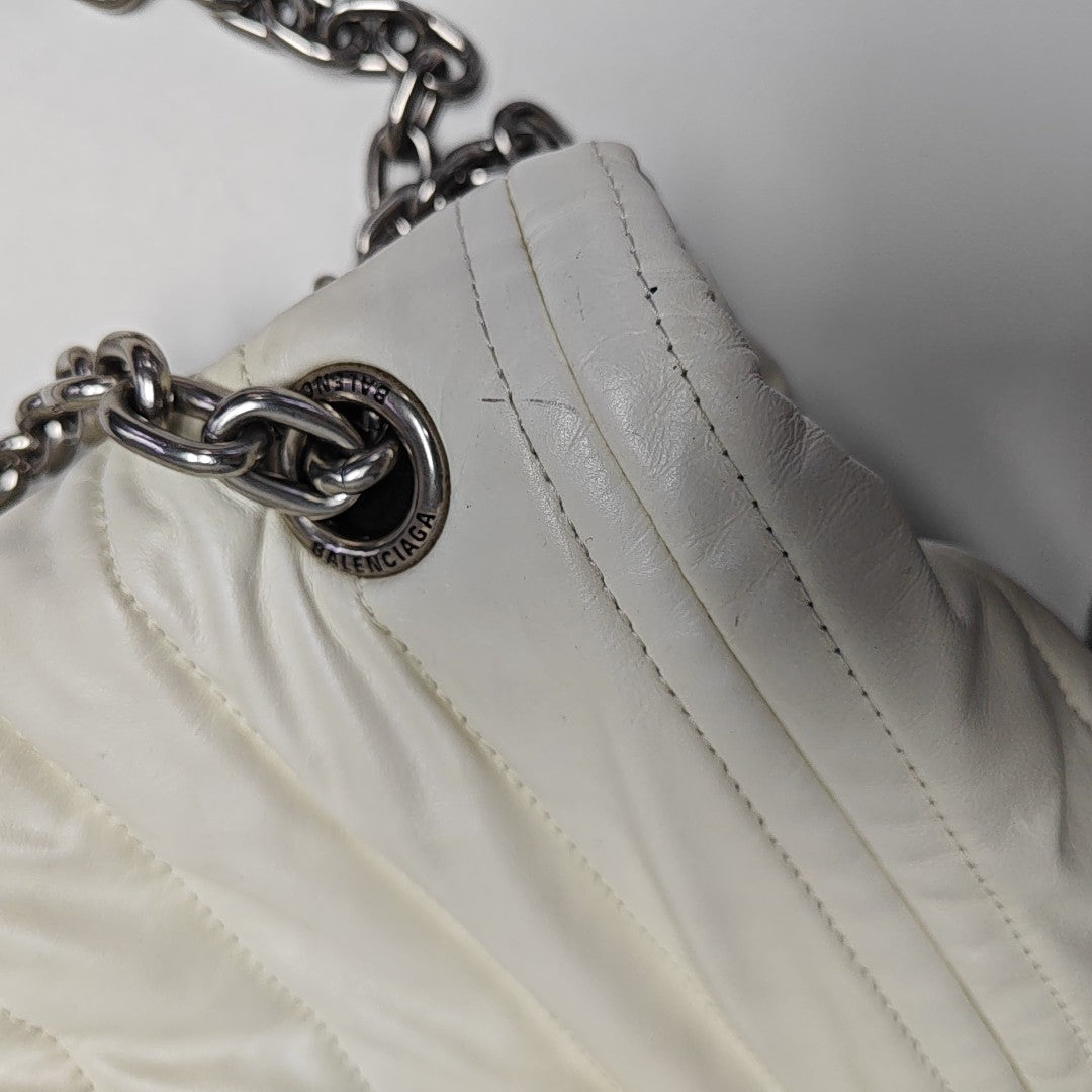 BB Quilted Calfskin White