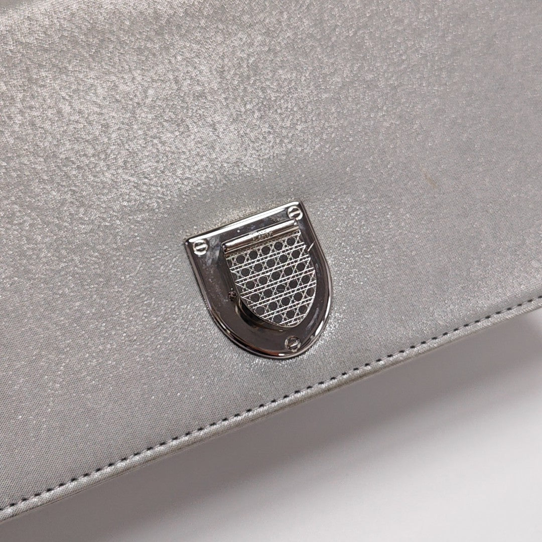 Diorama Small Cannage Calfskin Silver