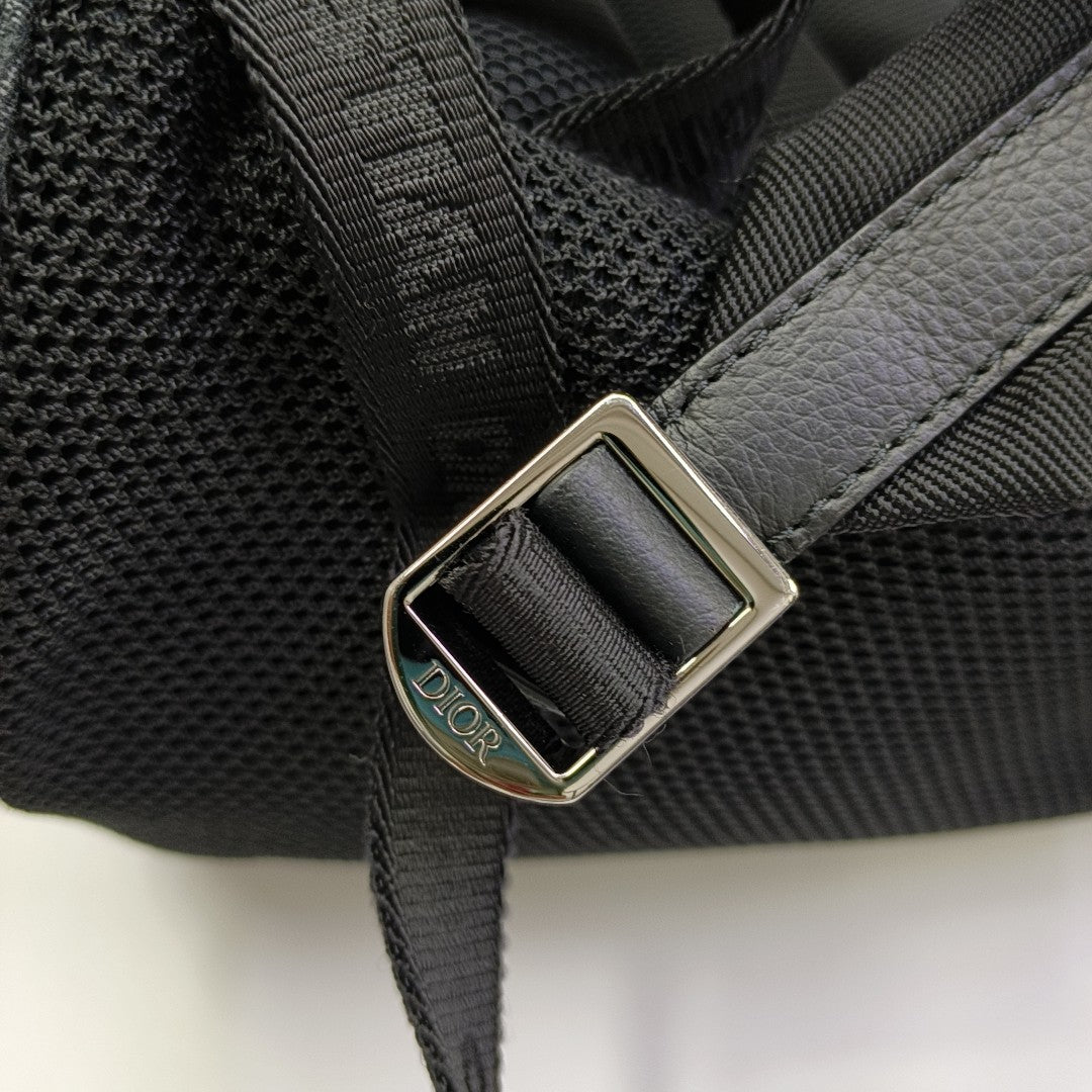Oblique Canvas Backpack Black