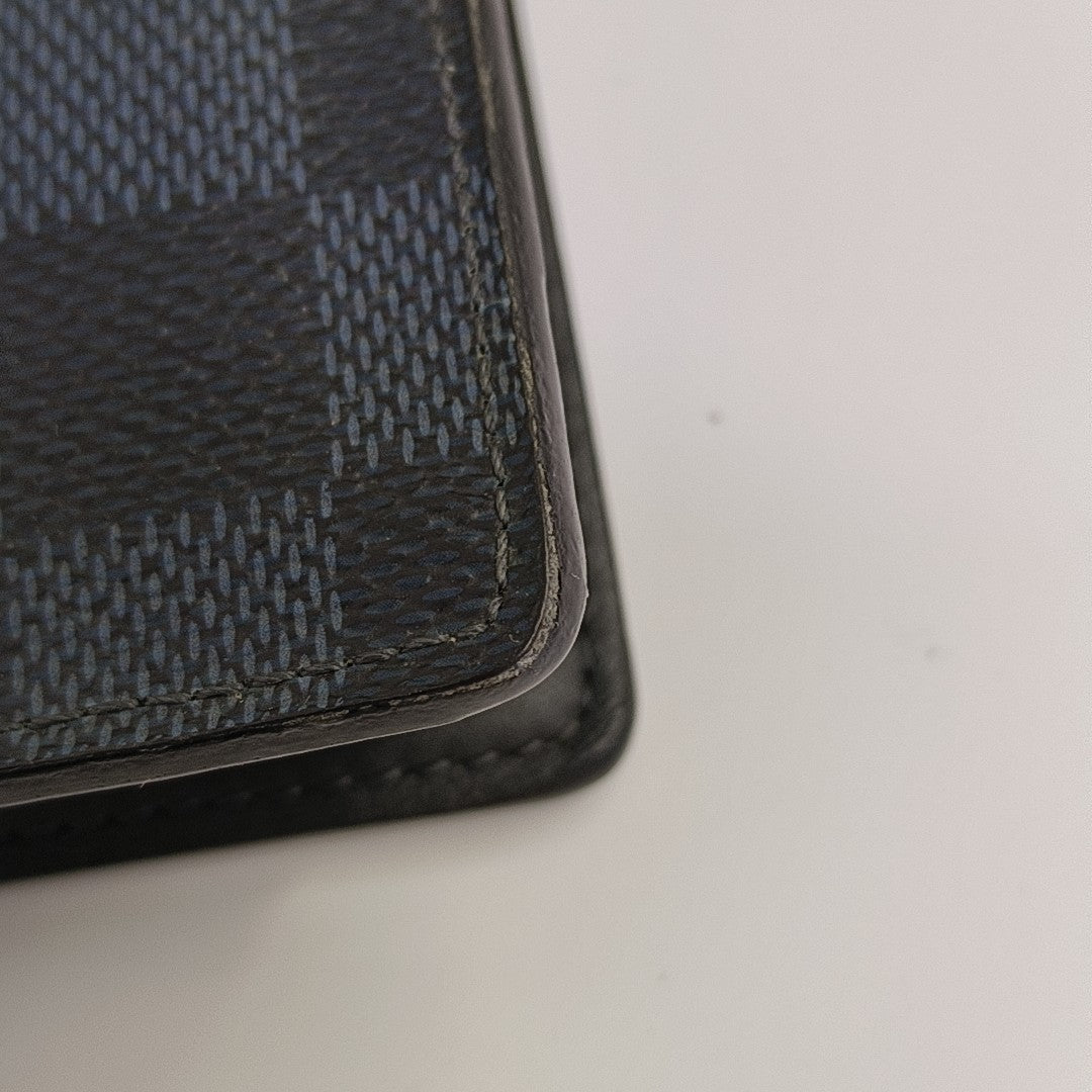BRAZZA Damier Coated Canvas Blue Wallet