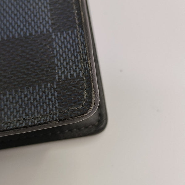 BRAZZA Damier Coated Canvas Blue Wallet