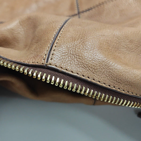 Calfskin Top Handle Bag Brown