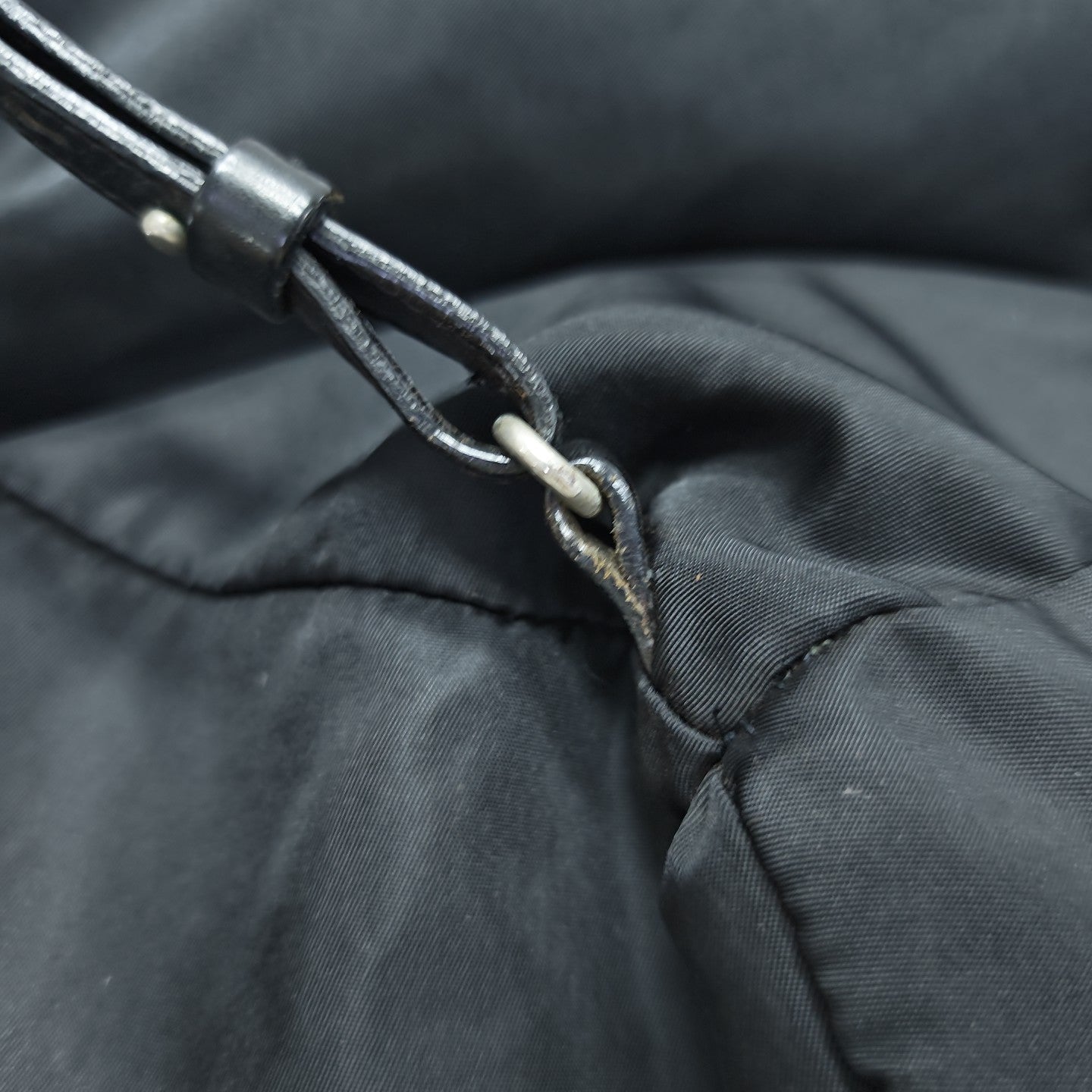 Quilted Nylon Backpack Black