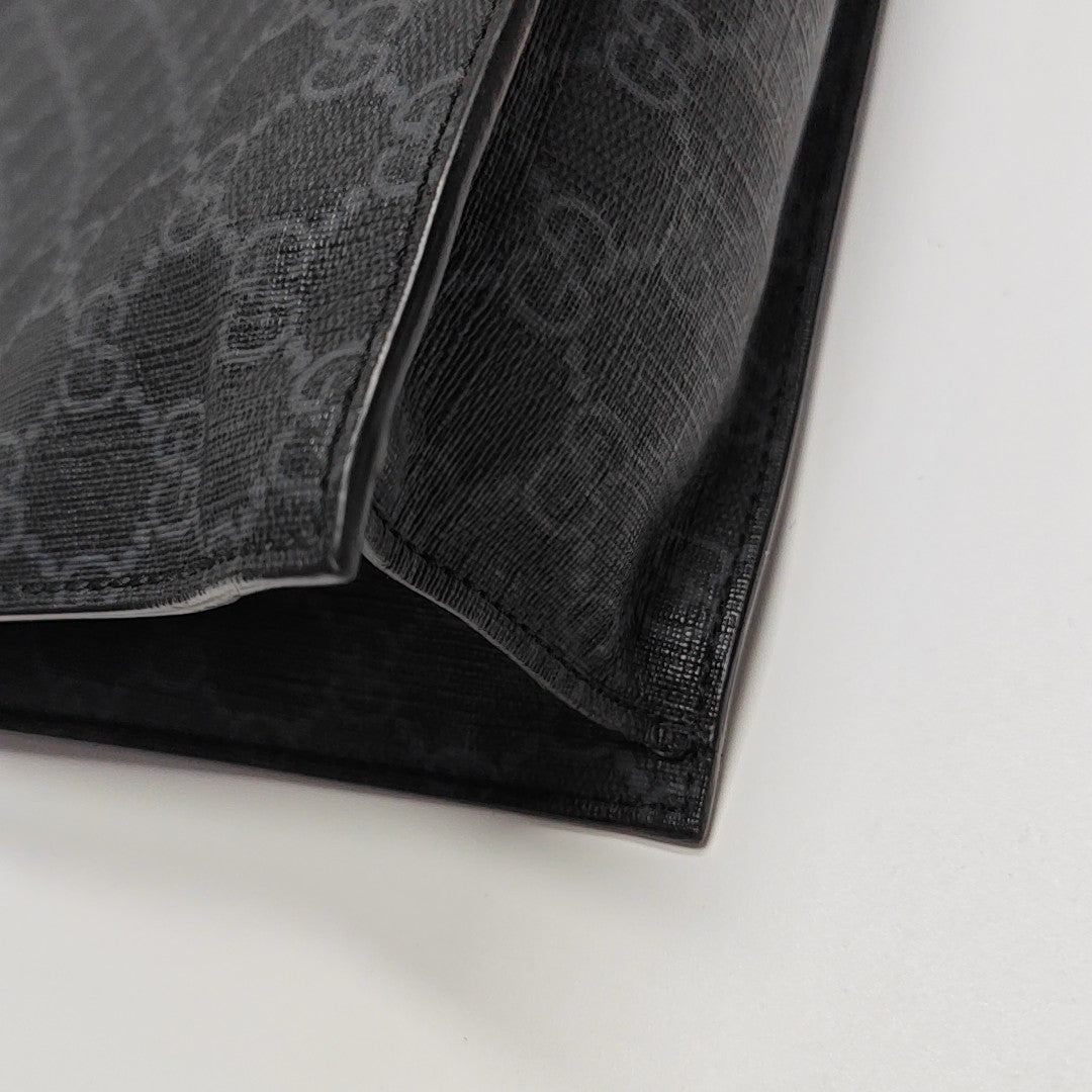 Monogram Coated Canvas Tote Bag Black