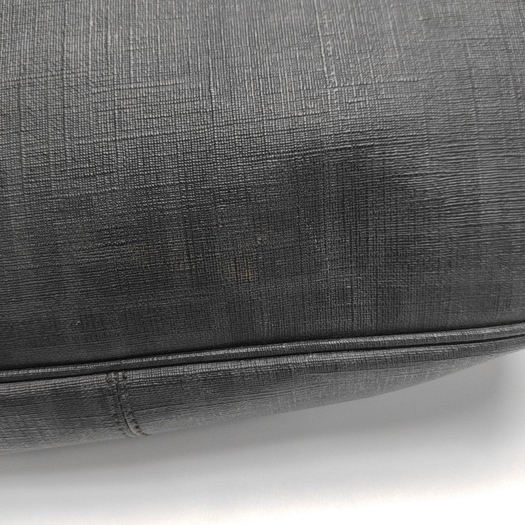 Monogram Coated Canvas Shoulder Bag Black