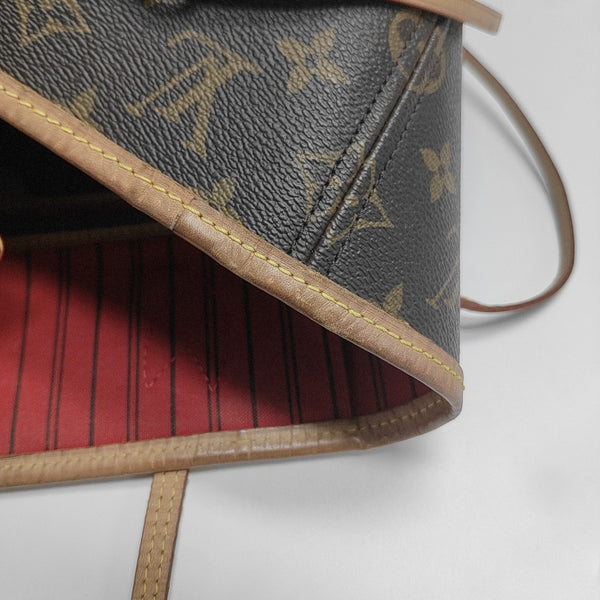 NEVERFULL MM Monogram Coated Canvas Brown