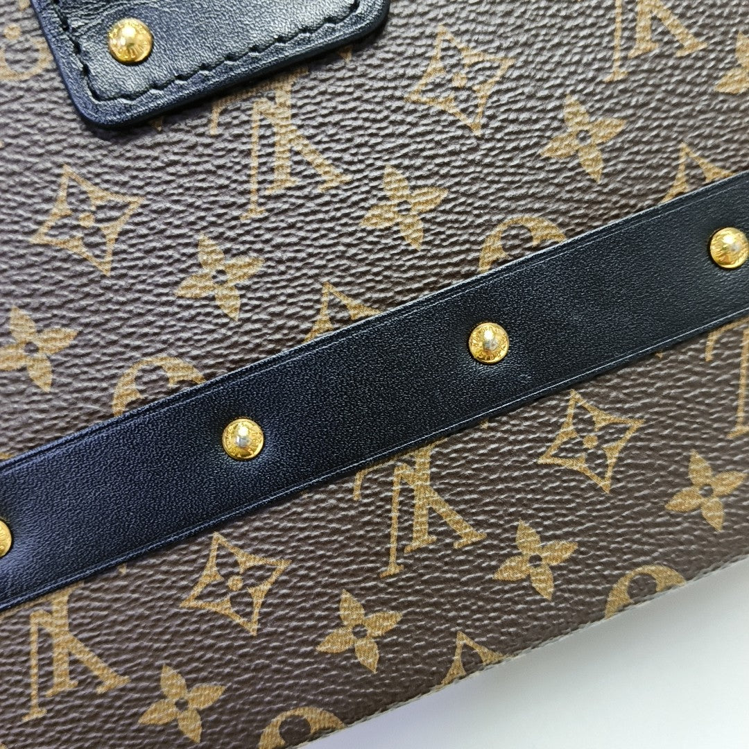 PETITE MALLE Monogram Coated Canvas Brown