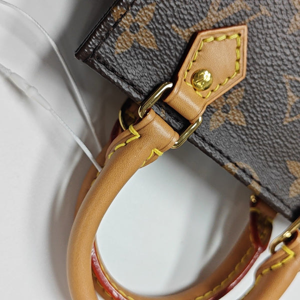 SAC PLAT Mini Monogram Coated Canvas Brown