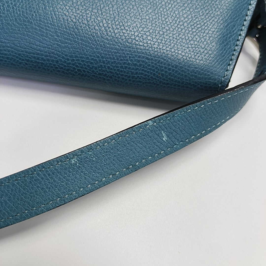 Calfskin Shoulder Bag Blue