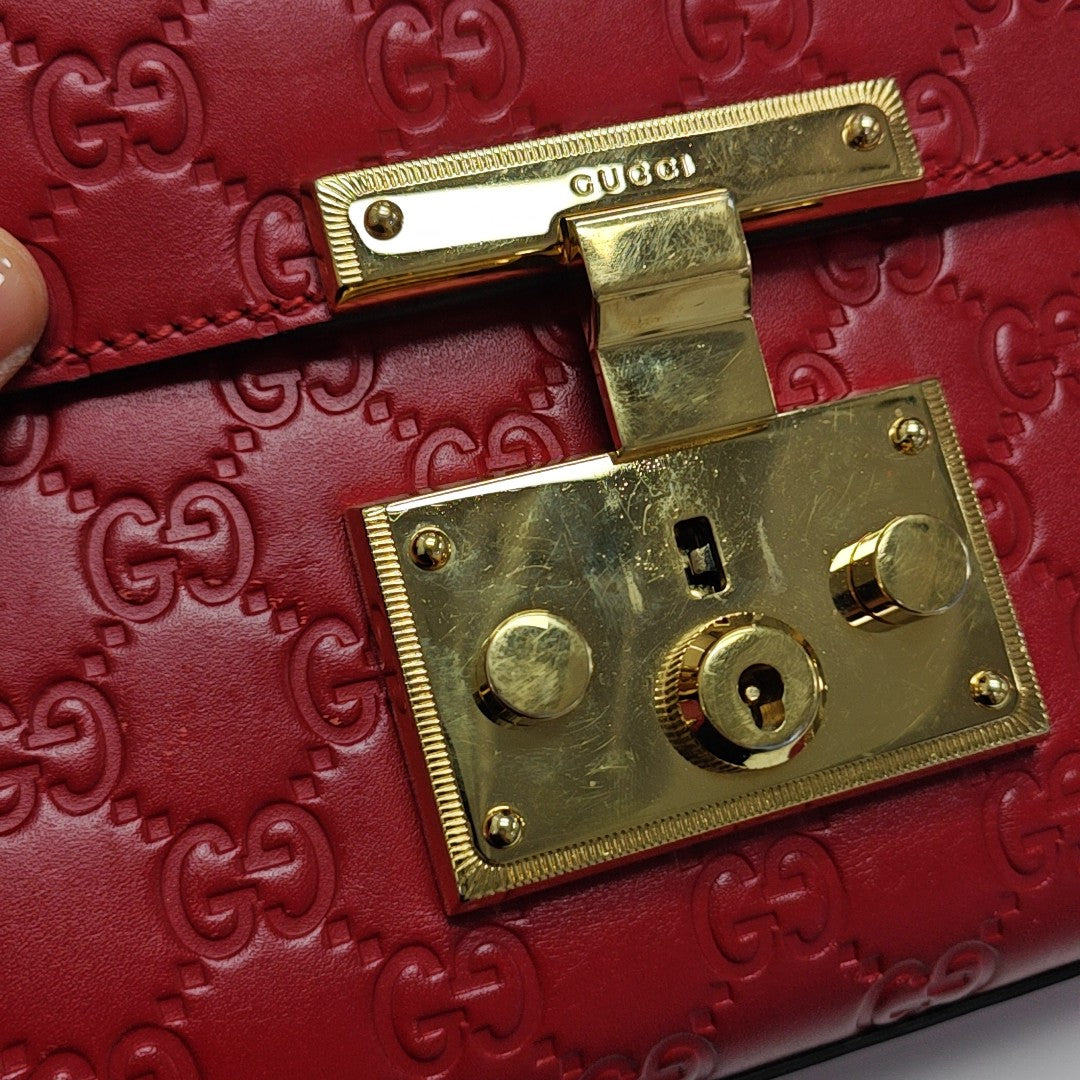 Padlock Small Monogram Calfskin Red