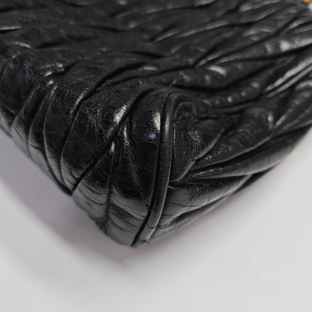 Quilted Lambskin Shoulder Bag Black
