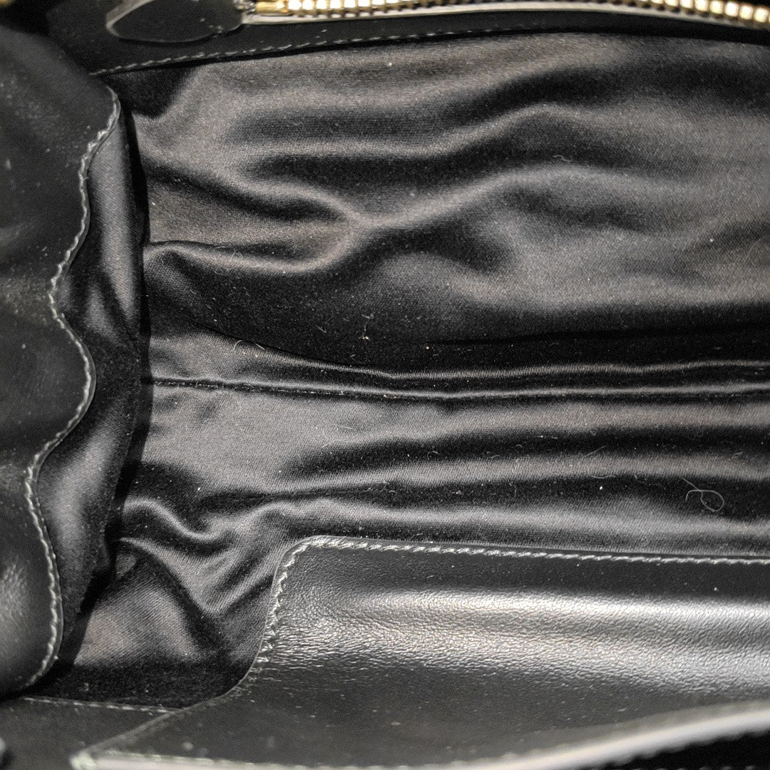 Calfskin Top Handle Bag Black