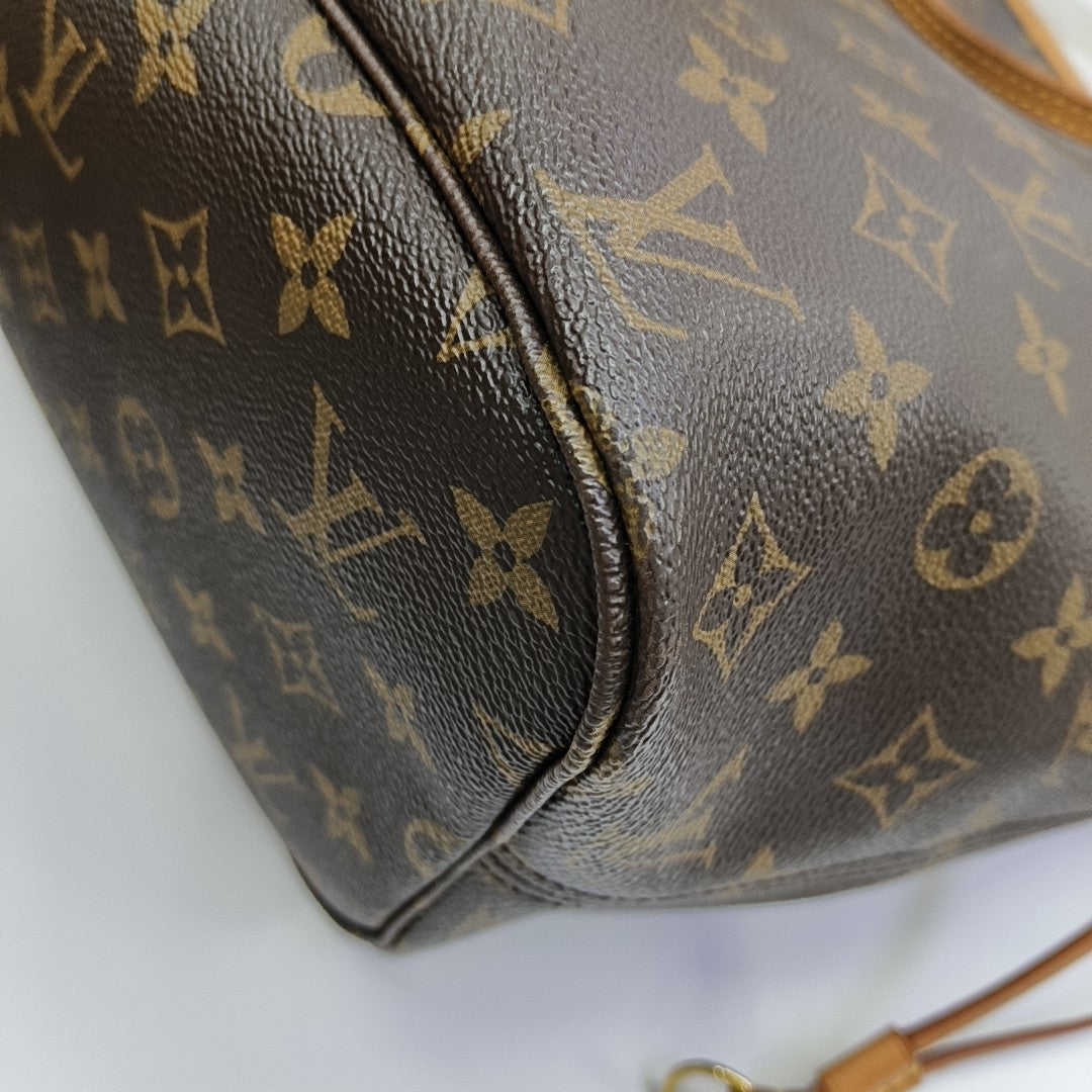 NEVERFULL MM Monogram Coated Canvas Brown