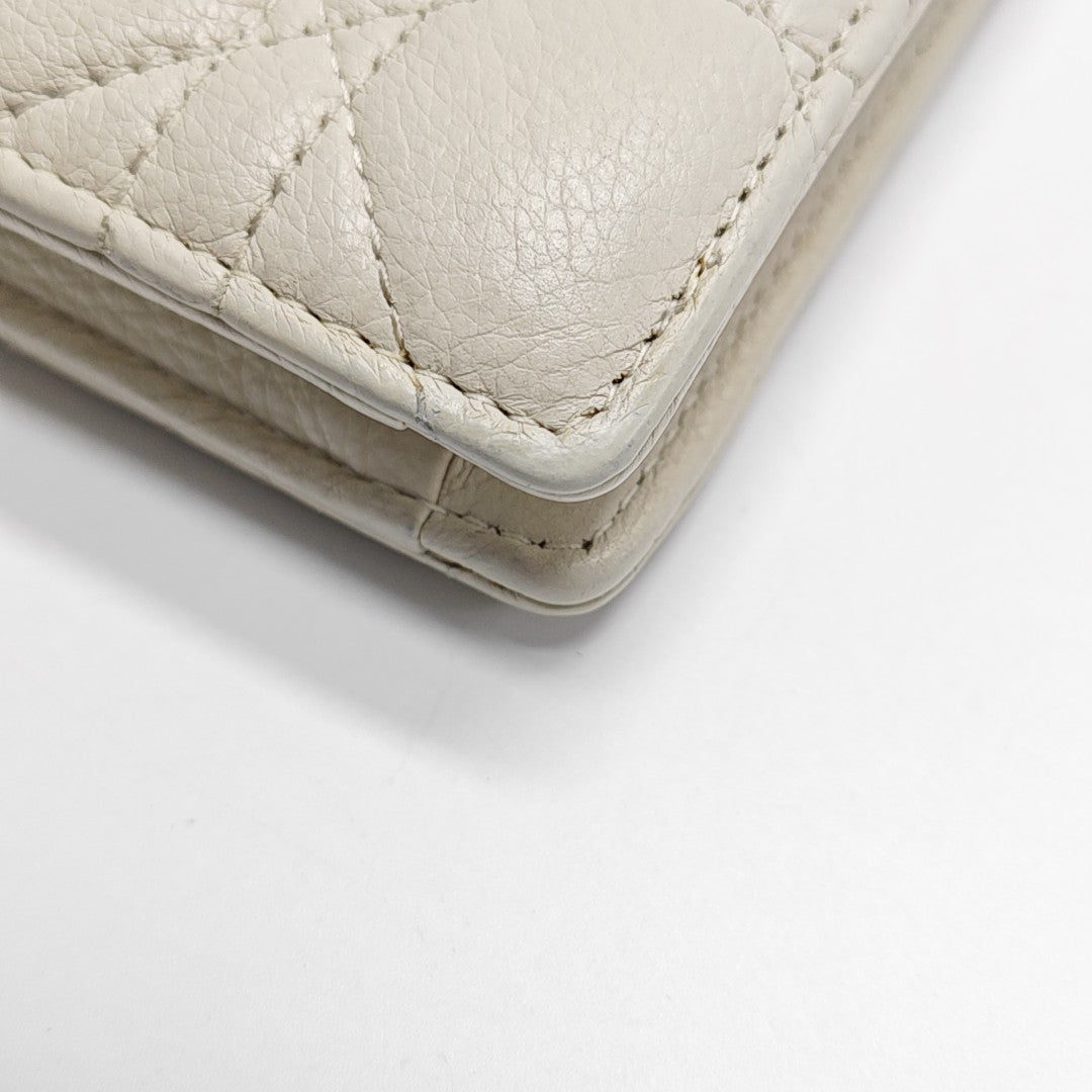 Dior Caro Small Cannage Calfskin White