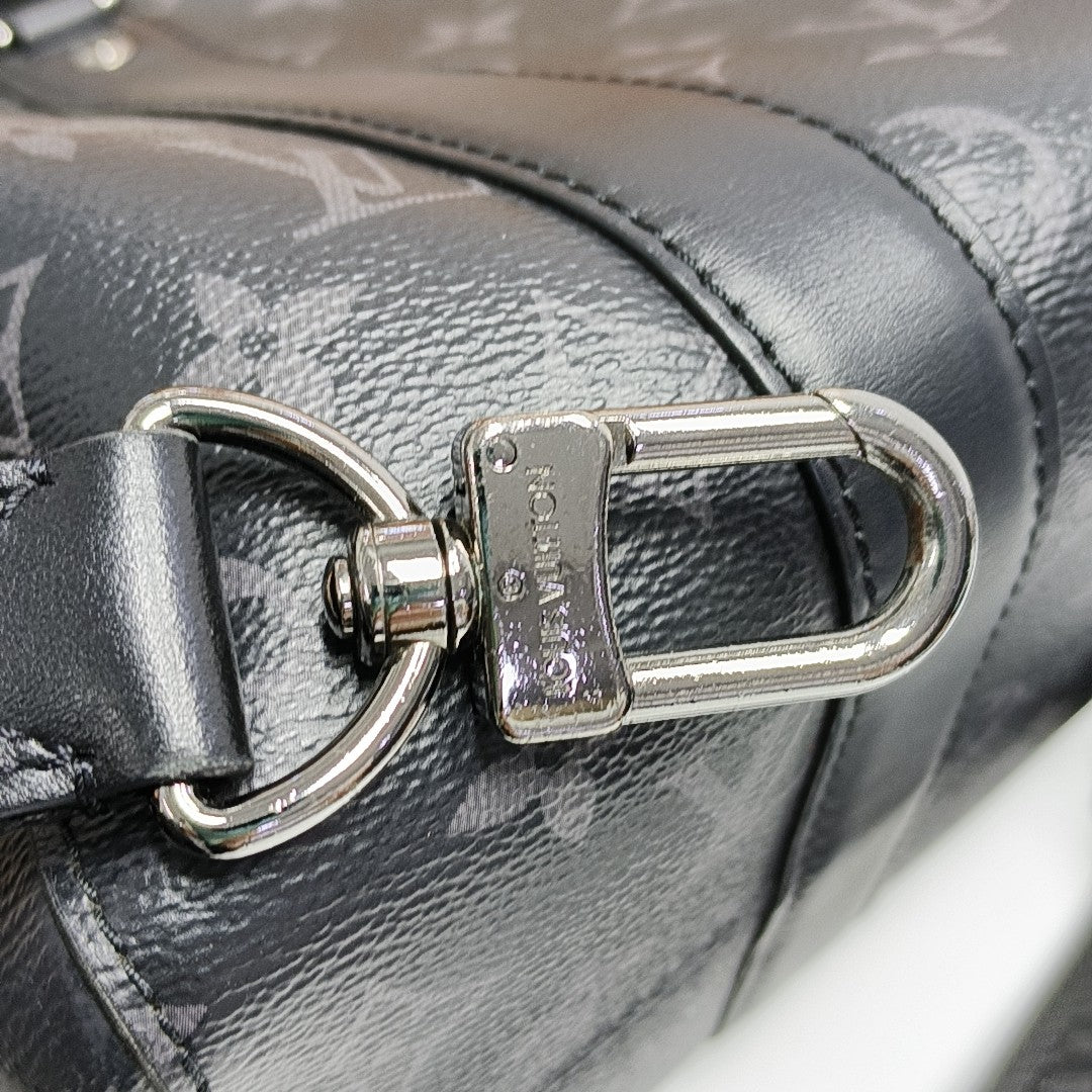 KEEPALL Monogram Coated Canvas Black