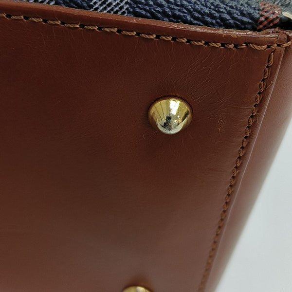 Coated Canvas Shoulder Bag Blue