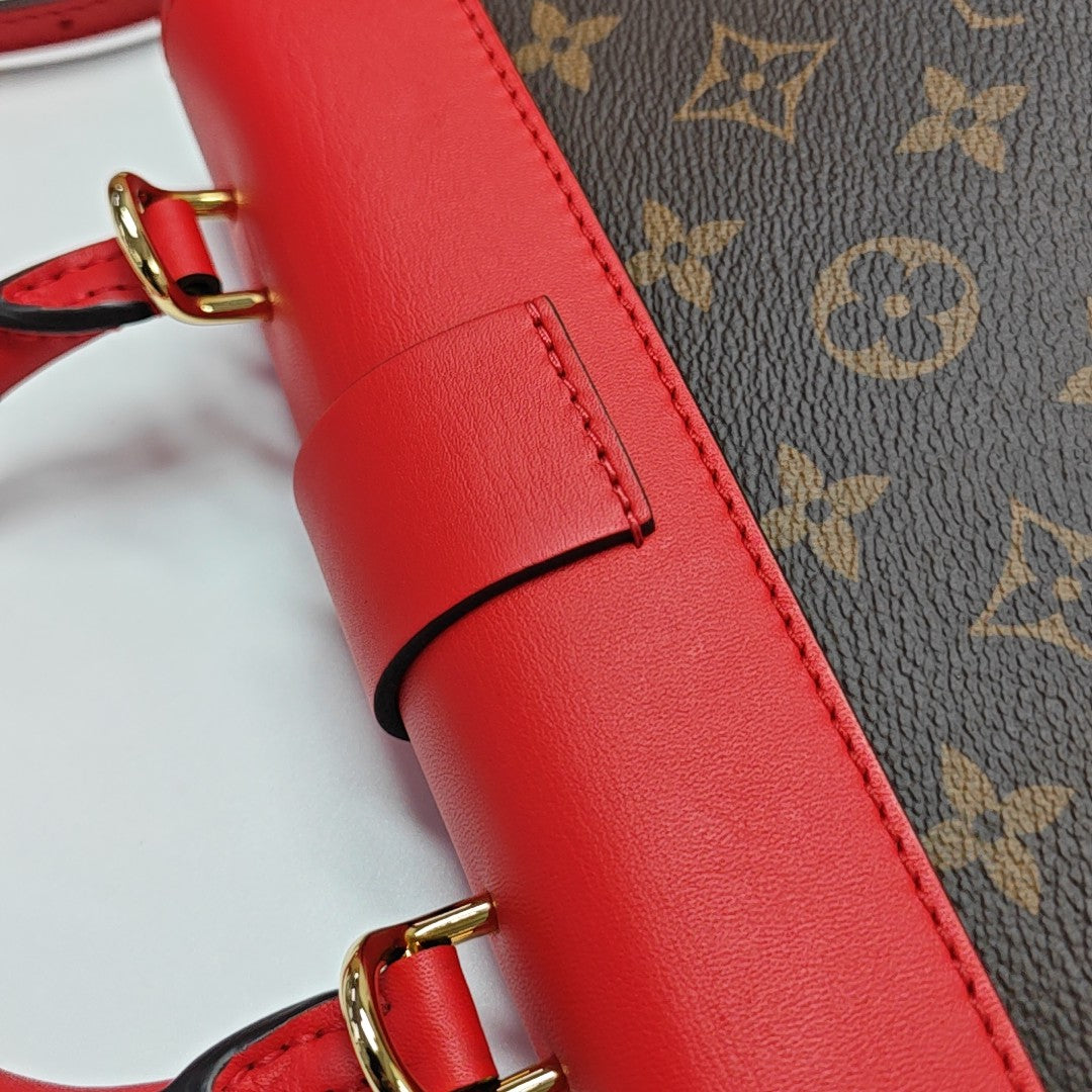 LOCKY BB Monogram Coated Canvas Red