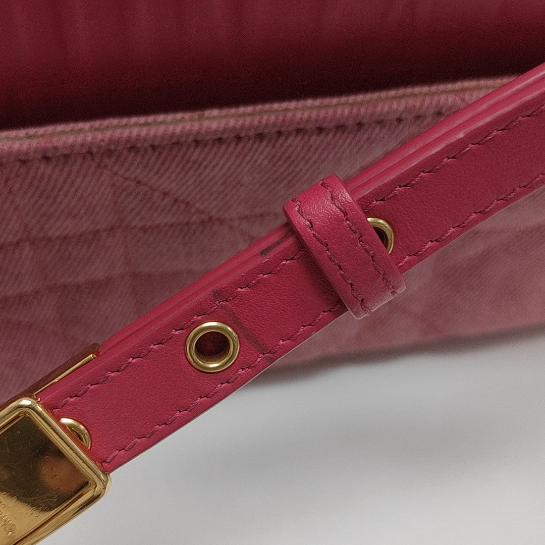 Dior Caro Medium Cannage Denim Pink