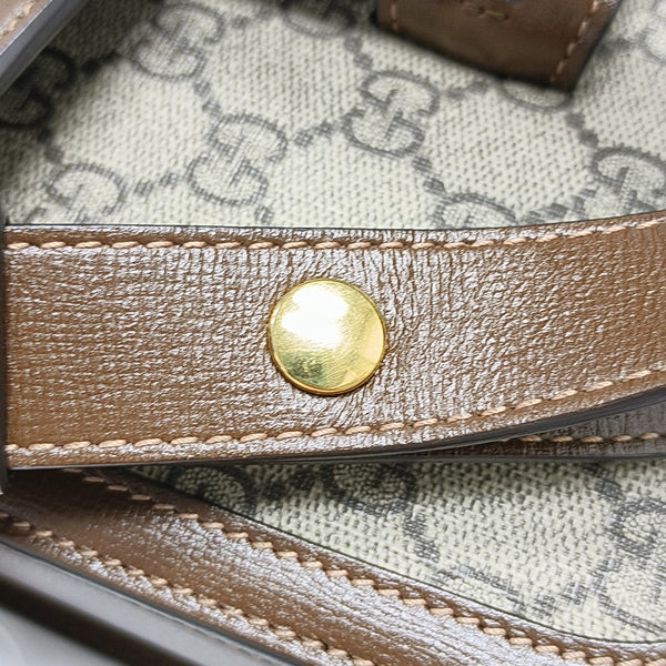 Horsebit 1955 Medium Monogram Coated Canvas Beige