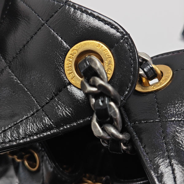 CHANEL 25 Small Quilted Canvas Black