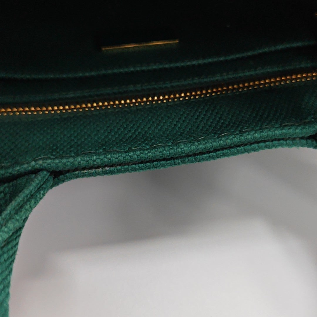 Denim Quilted Canvas Green