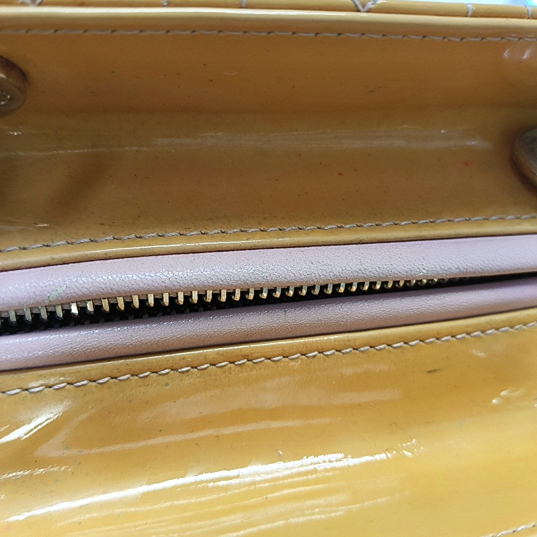 Lady Dior Medium Cannage Patent Leather Yellow