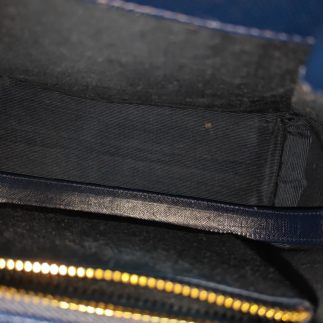 Leather Shoulder Bag Blue