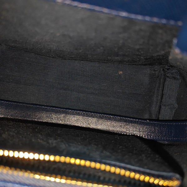 Leather Shoulder Bag Blue