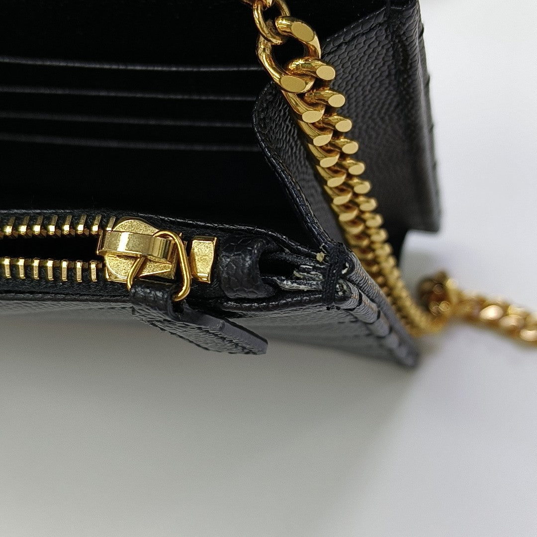 MONOGRAM Chevron Calfskin Black