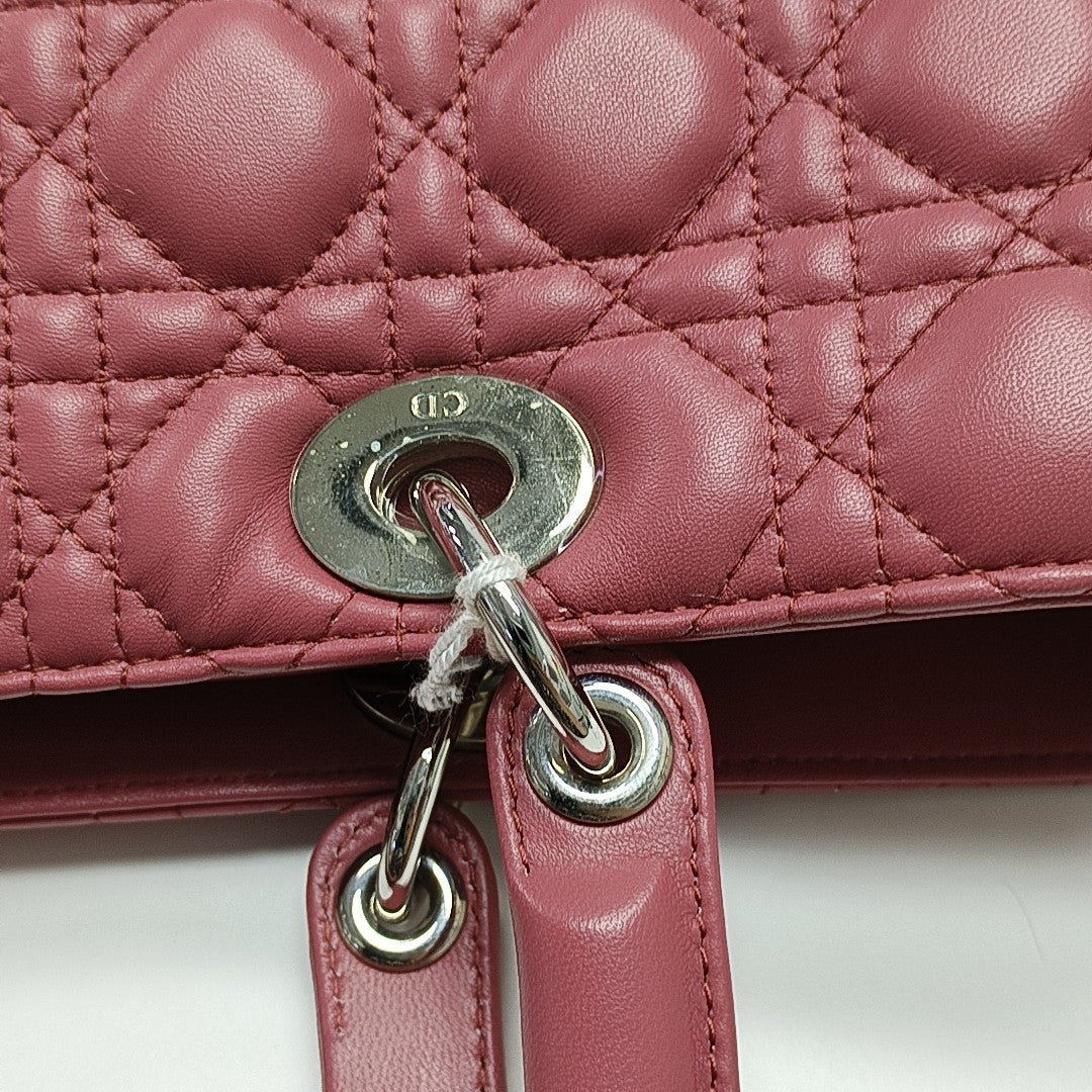 Lady Dior Large Cannage Lambskin Red