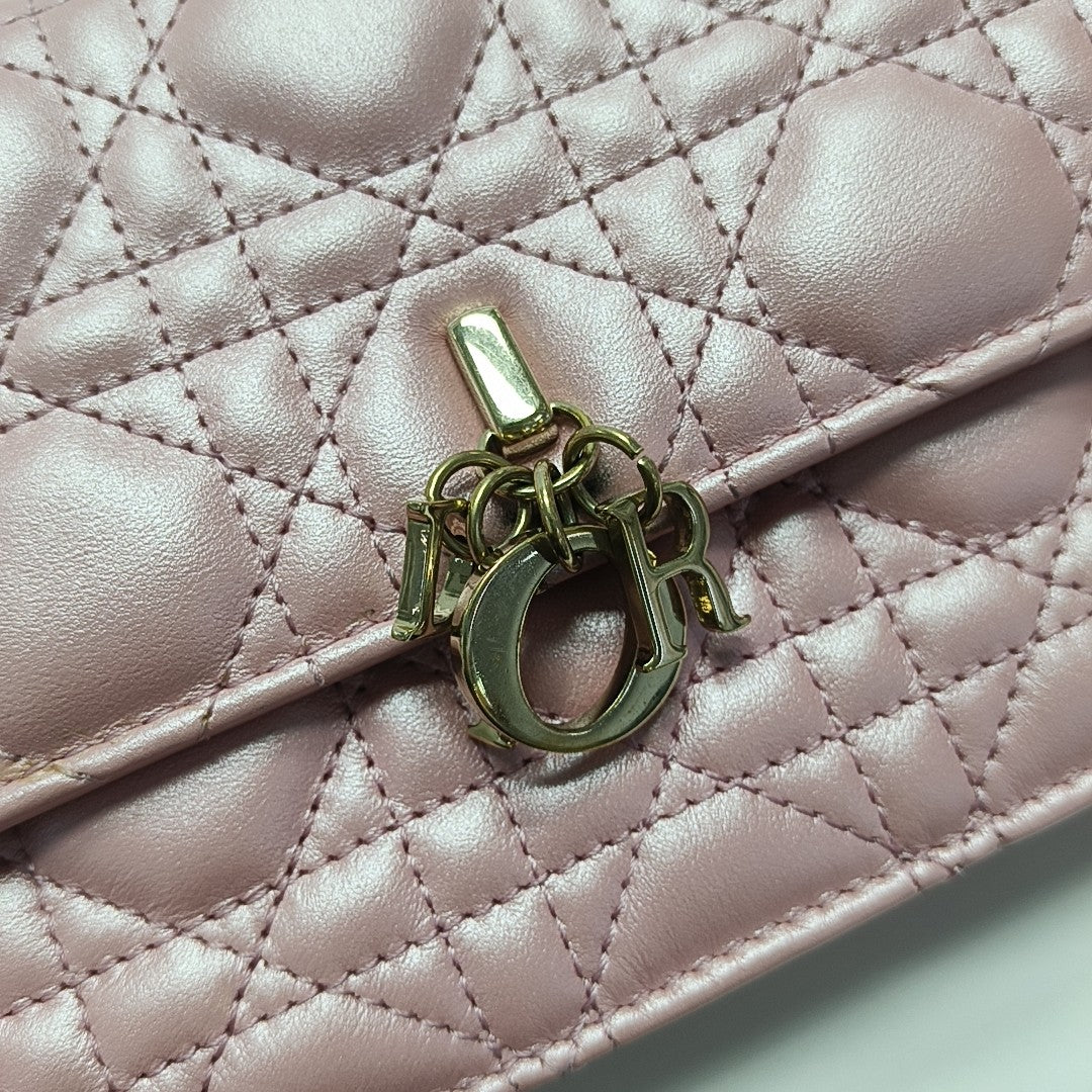 Lady Dior Mini Cannage Lambskin Pink