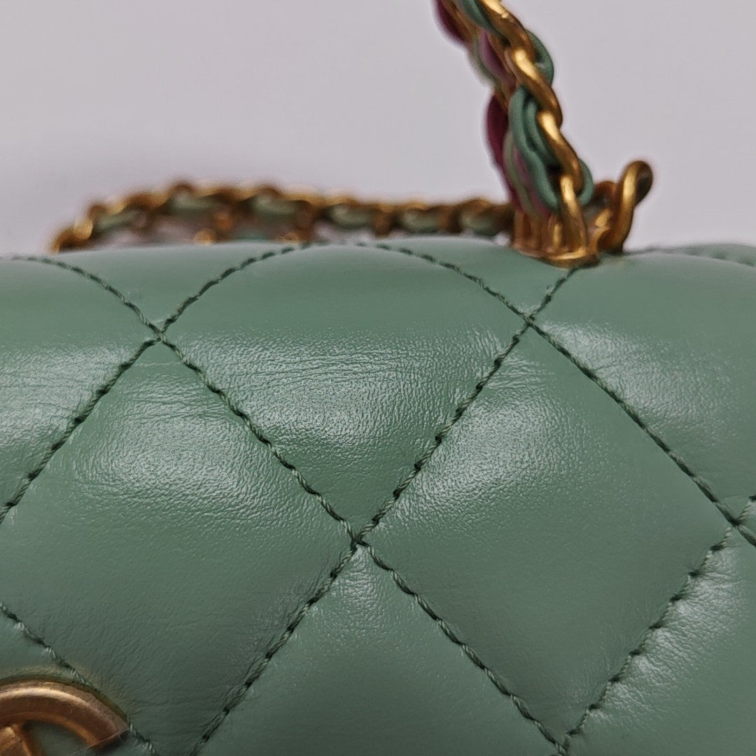 WOC Quilted Calfskin Green