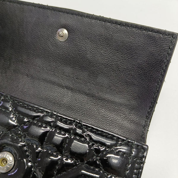 Cannage Patent Leather Wallet Black