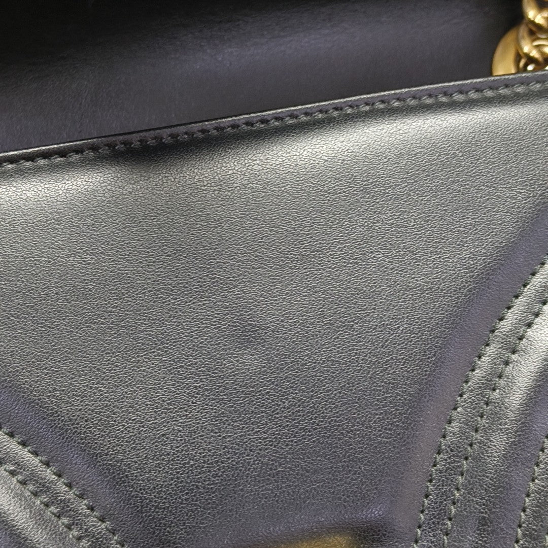 GG Marmont Medium Quilted Calfskin Black