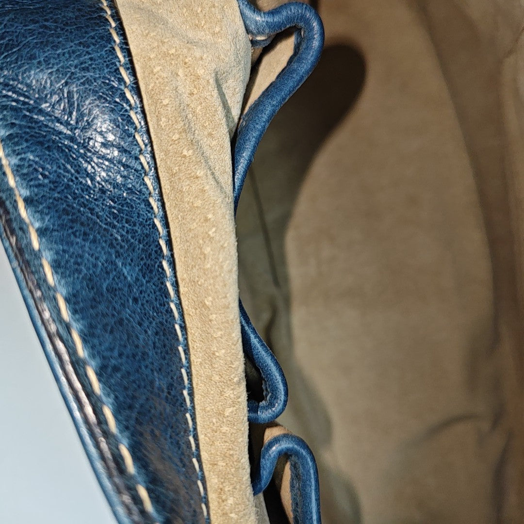 Calfskin Shoulder Bag Blue